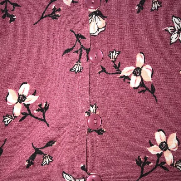 American Rag Floral Peplum Button Down Blouse Bell Sleeve Ruffle Top S - Picture 5 of 14